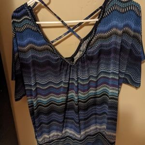 Black and blue blouse